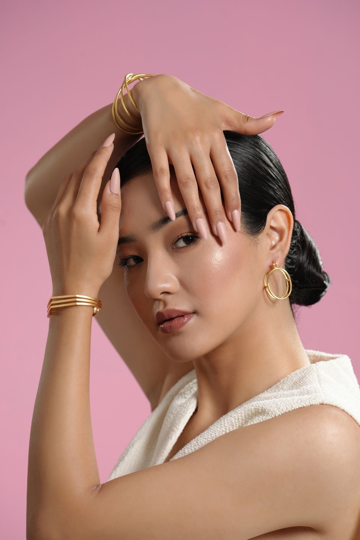 Oval Candy Glow Double Sided 22K Hoops