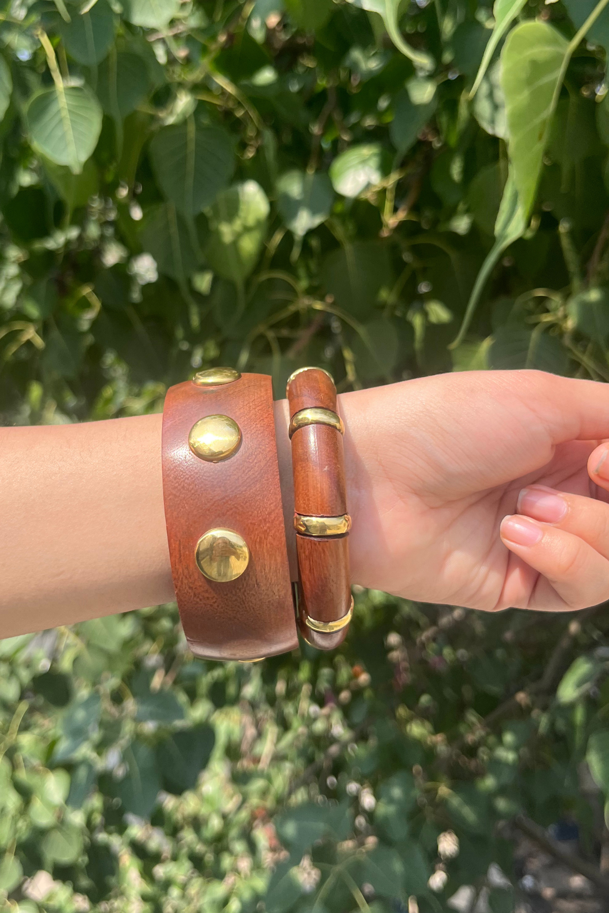 Embossed Round Bangles (Stack of 2)