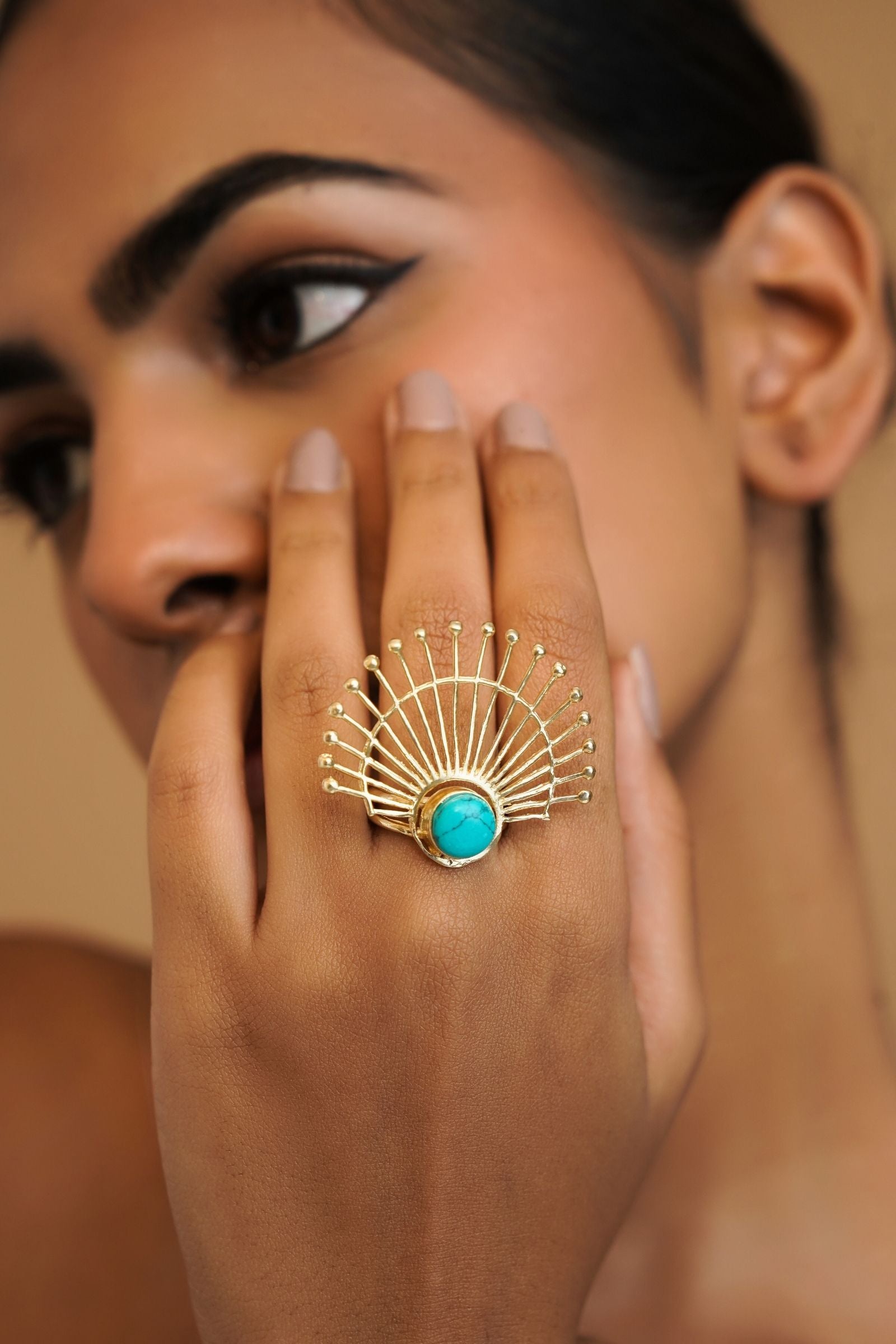 Majestic Turquoise Tiara Ring