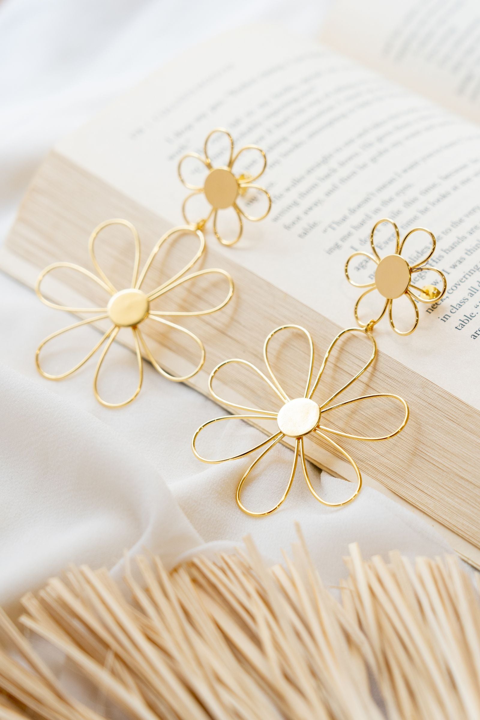 Flower Long Drop Earring