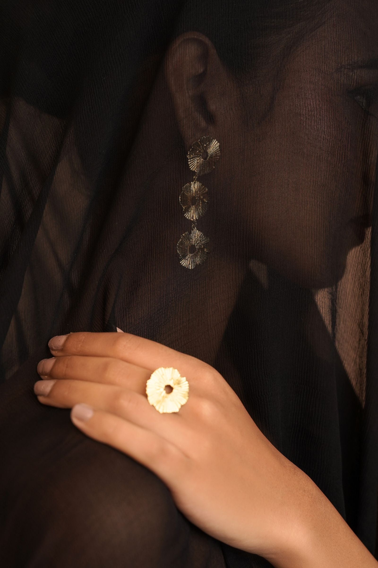 Golden Eclipse Statement Ring