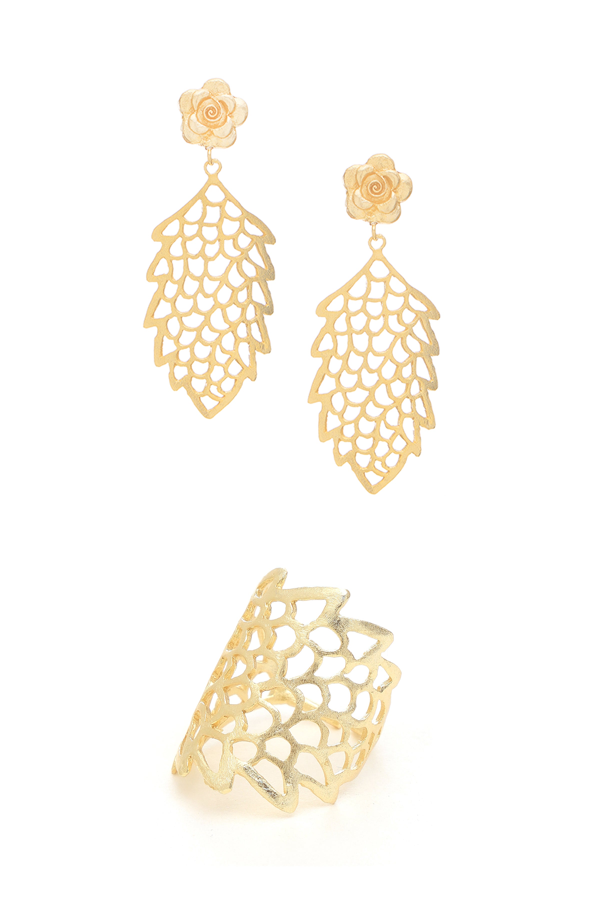 Gold Jaali Flower Set