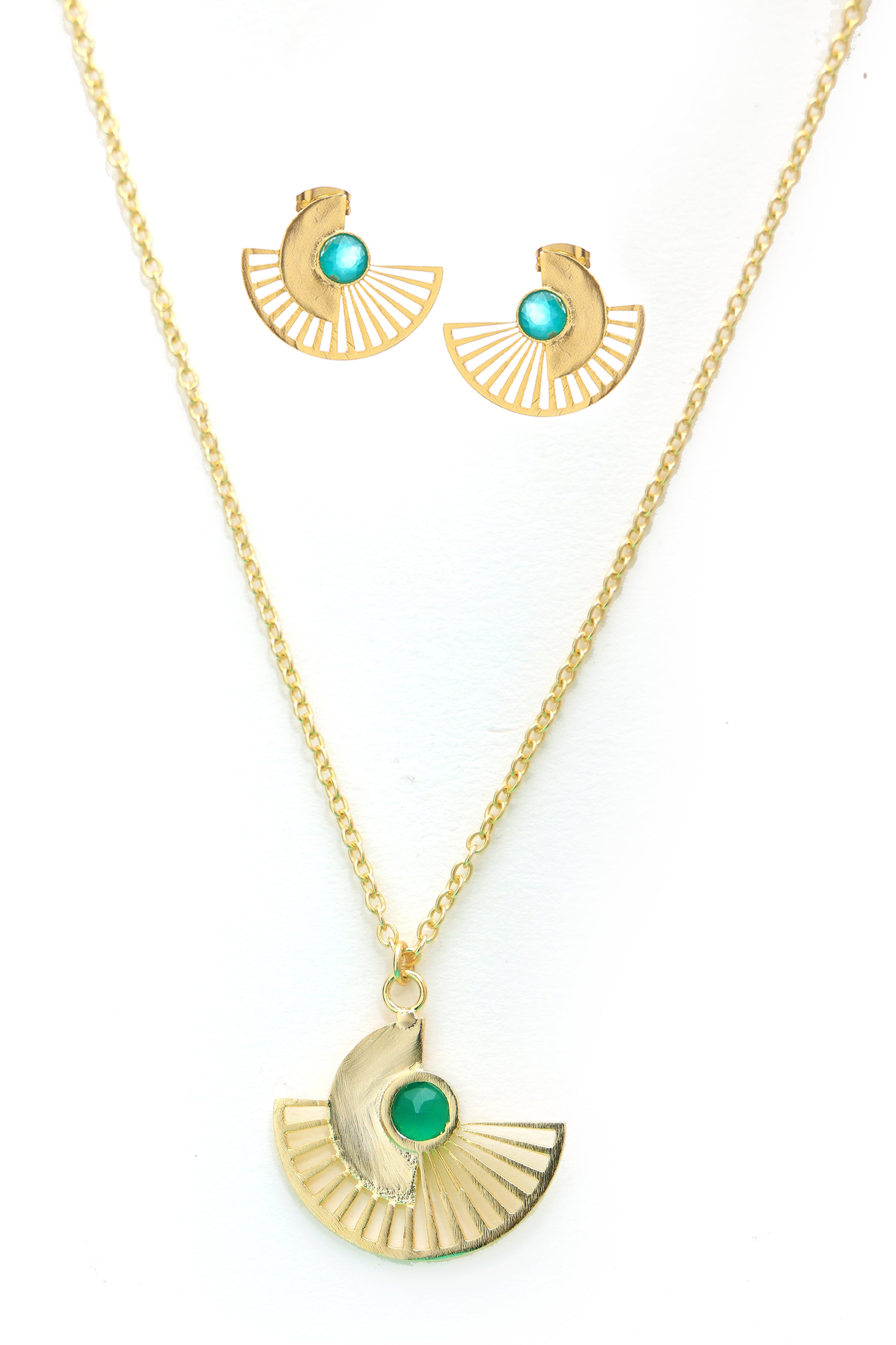 Green Onyx Egyptian Necklace Set