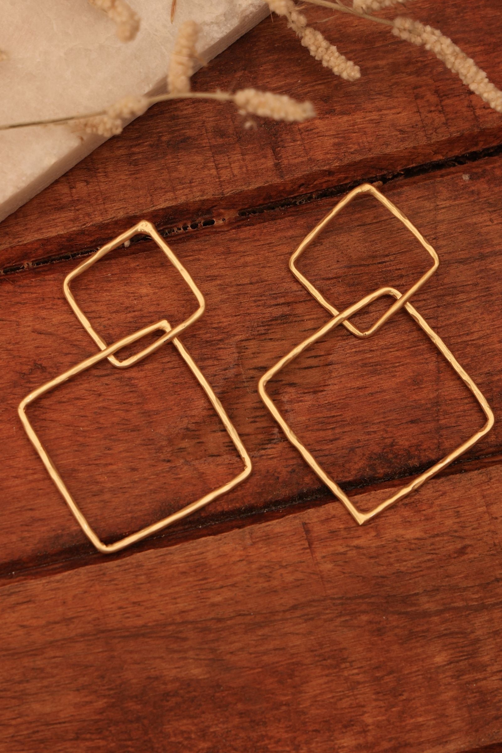 Chic Square Hoop Dangler Earring