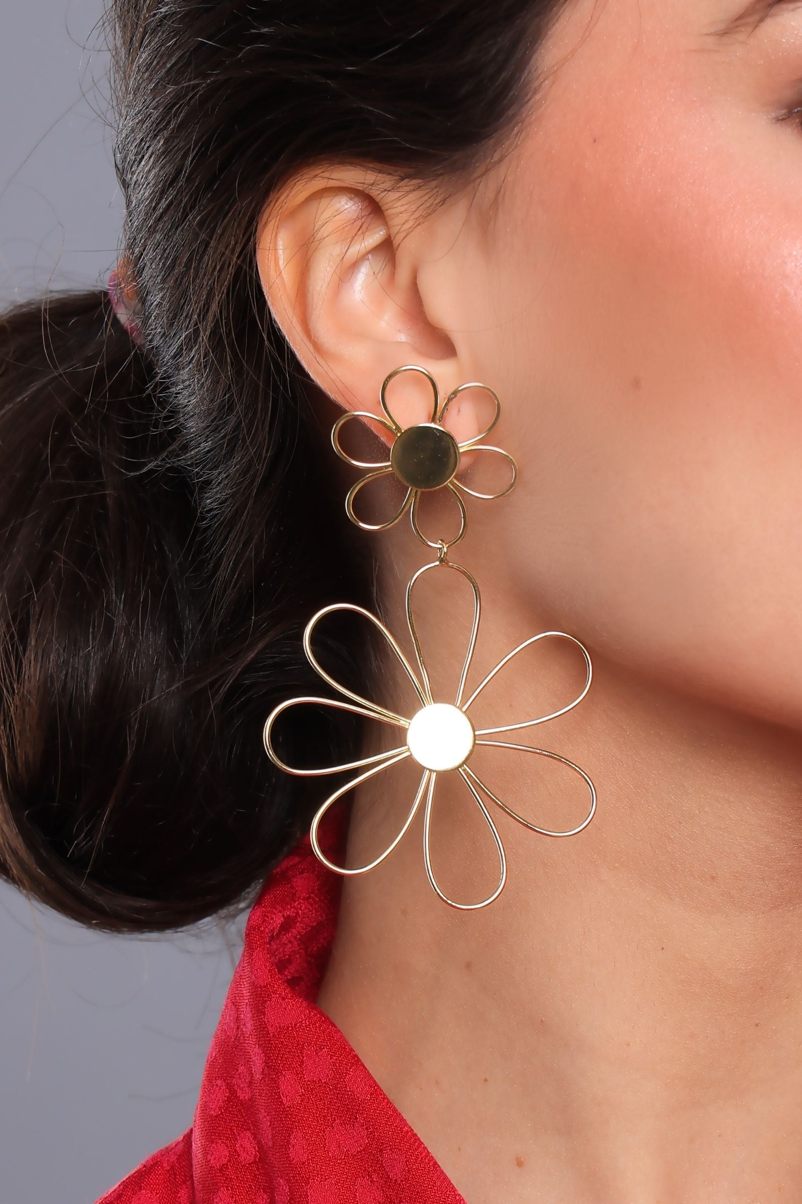 Flower Long Drop Earring