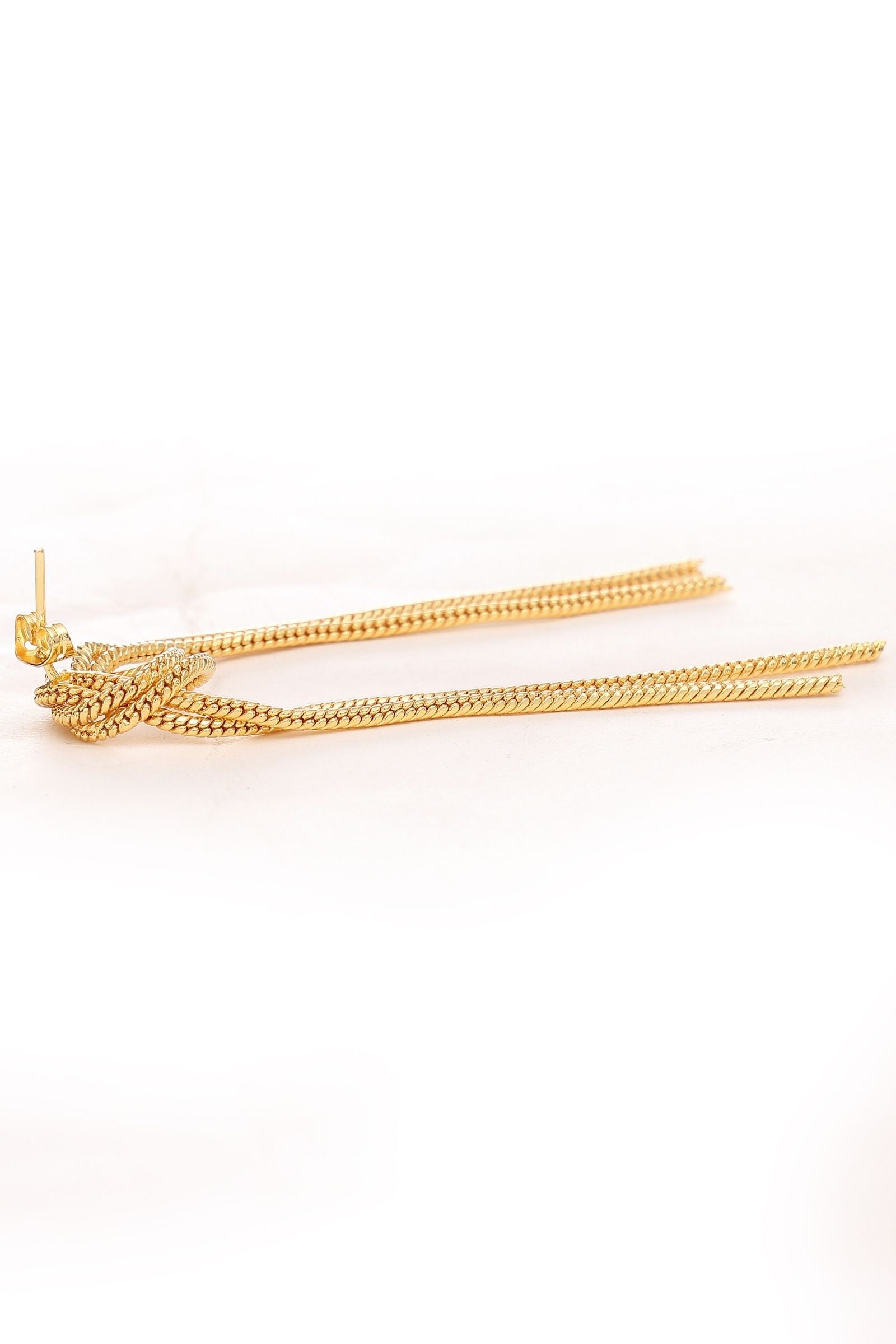 Knotted Chain Fringe Drop Earrings