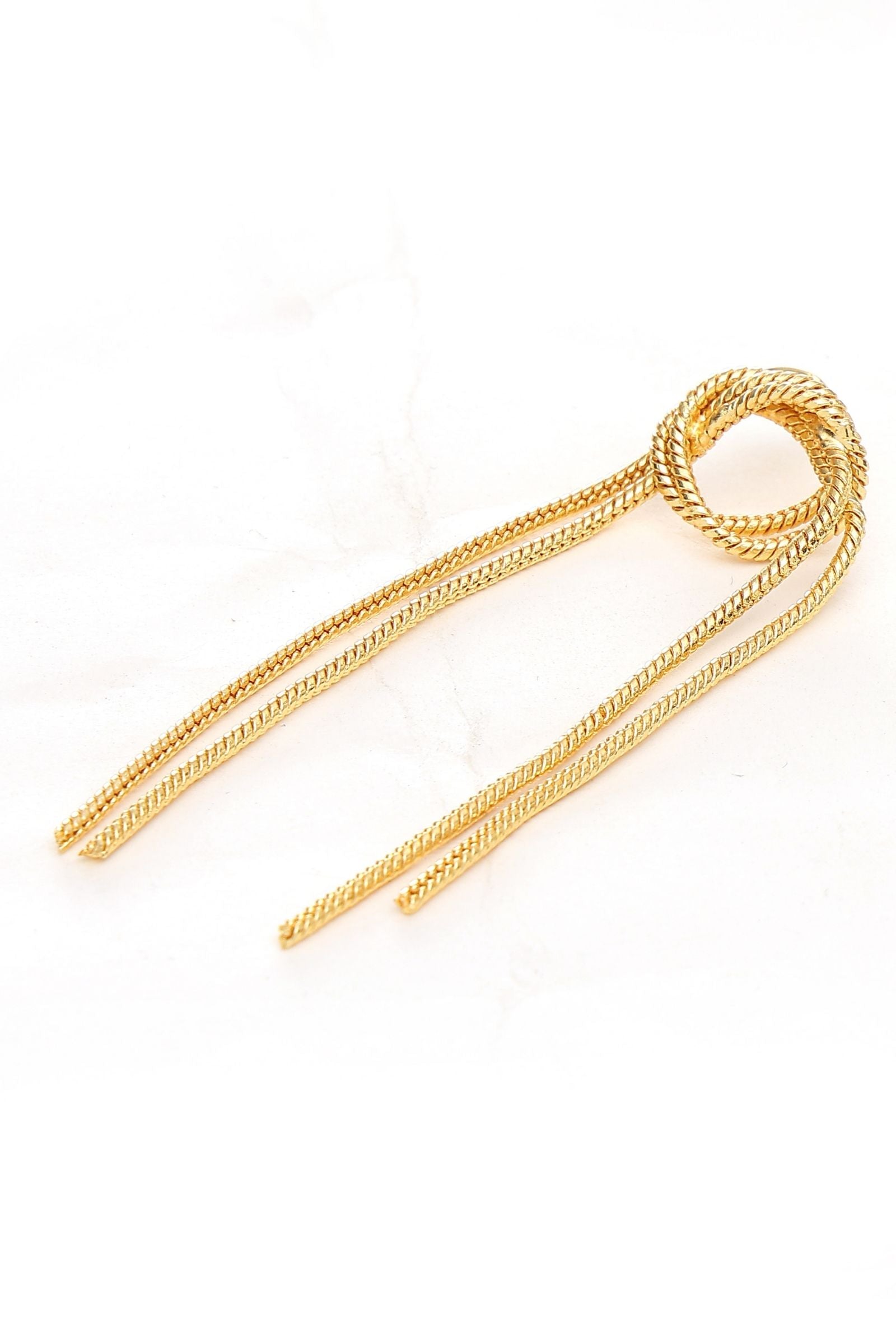 Knotted Chain Fringe Drop Earrings