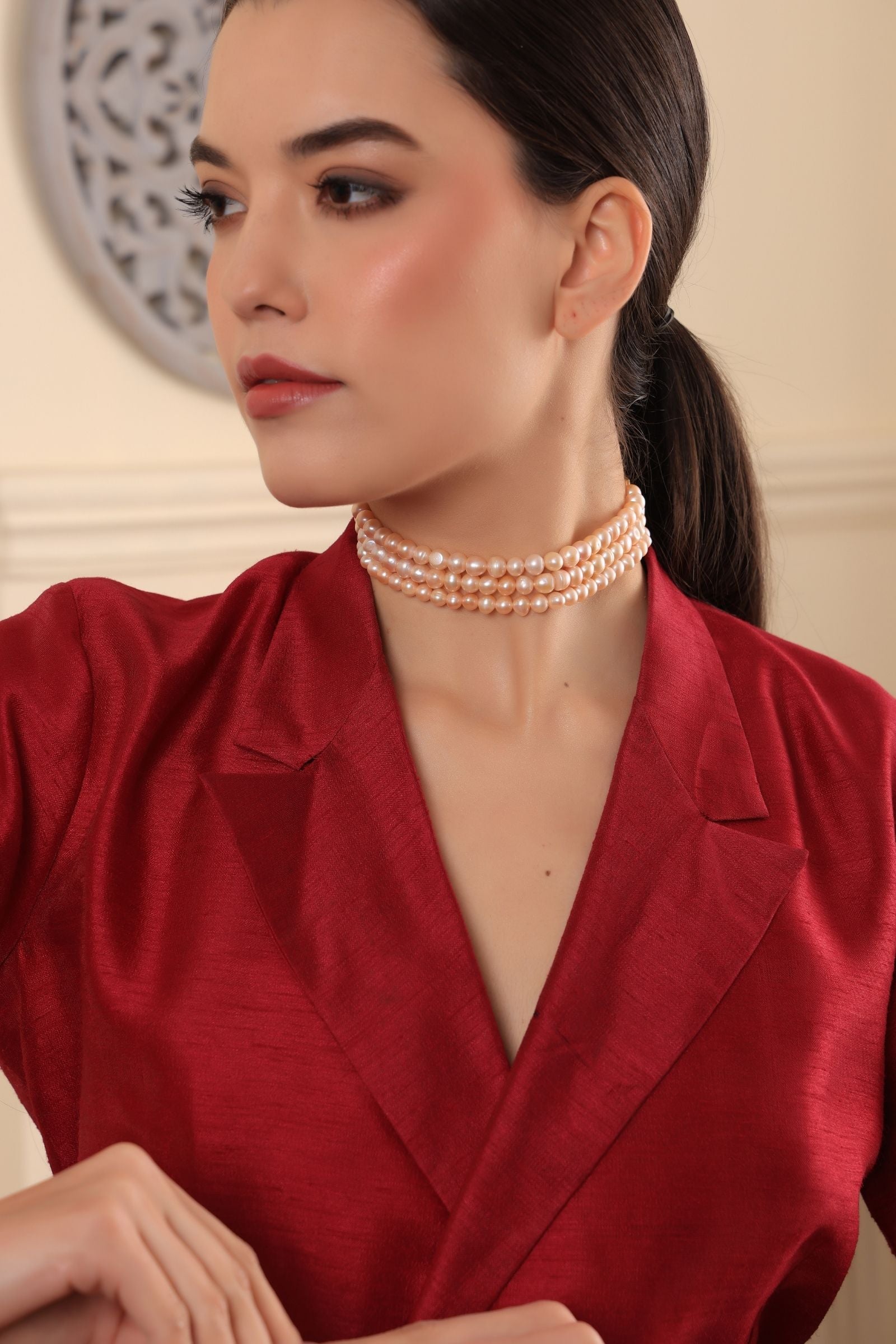 Natural Pink Classic Pearl Choker