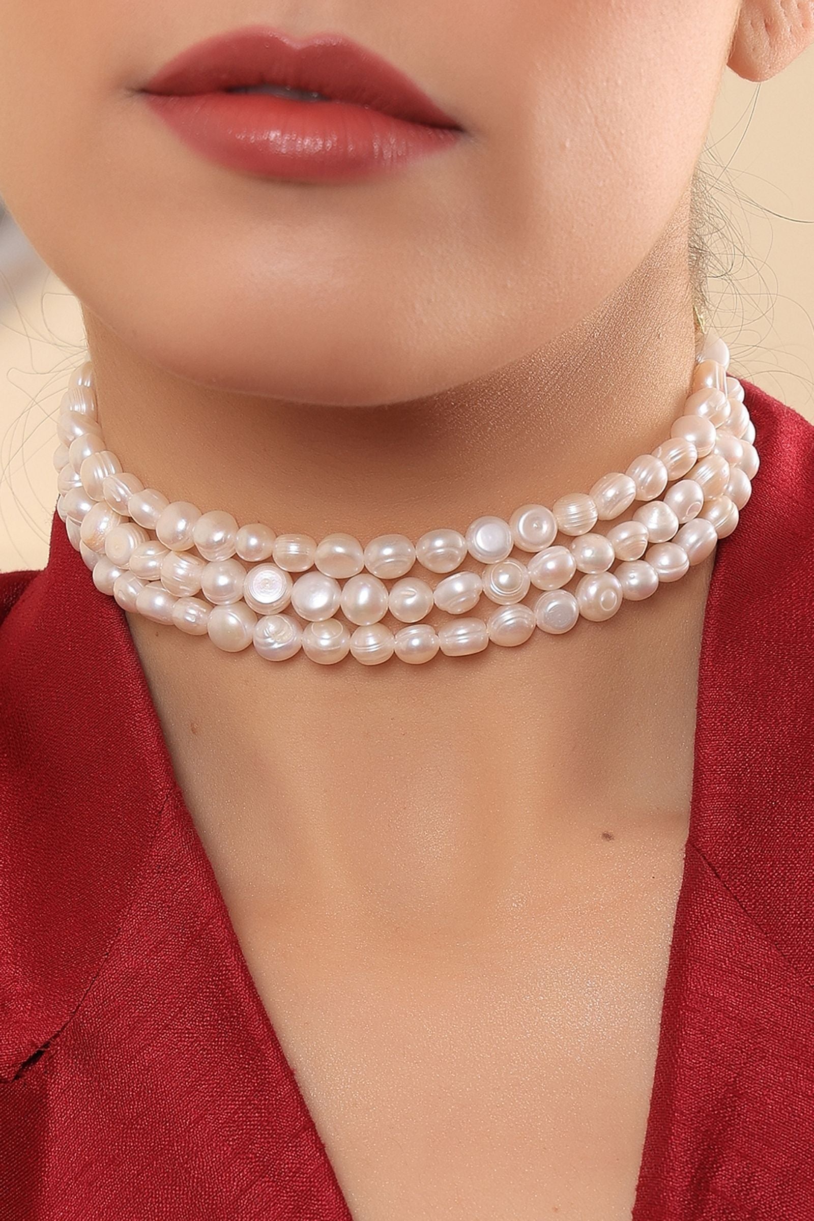 Natural White Classic Pearl Choker