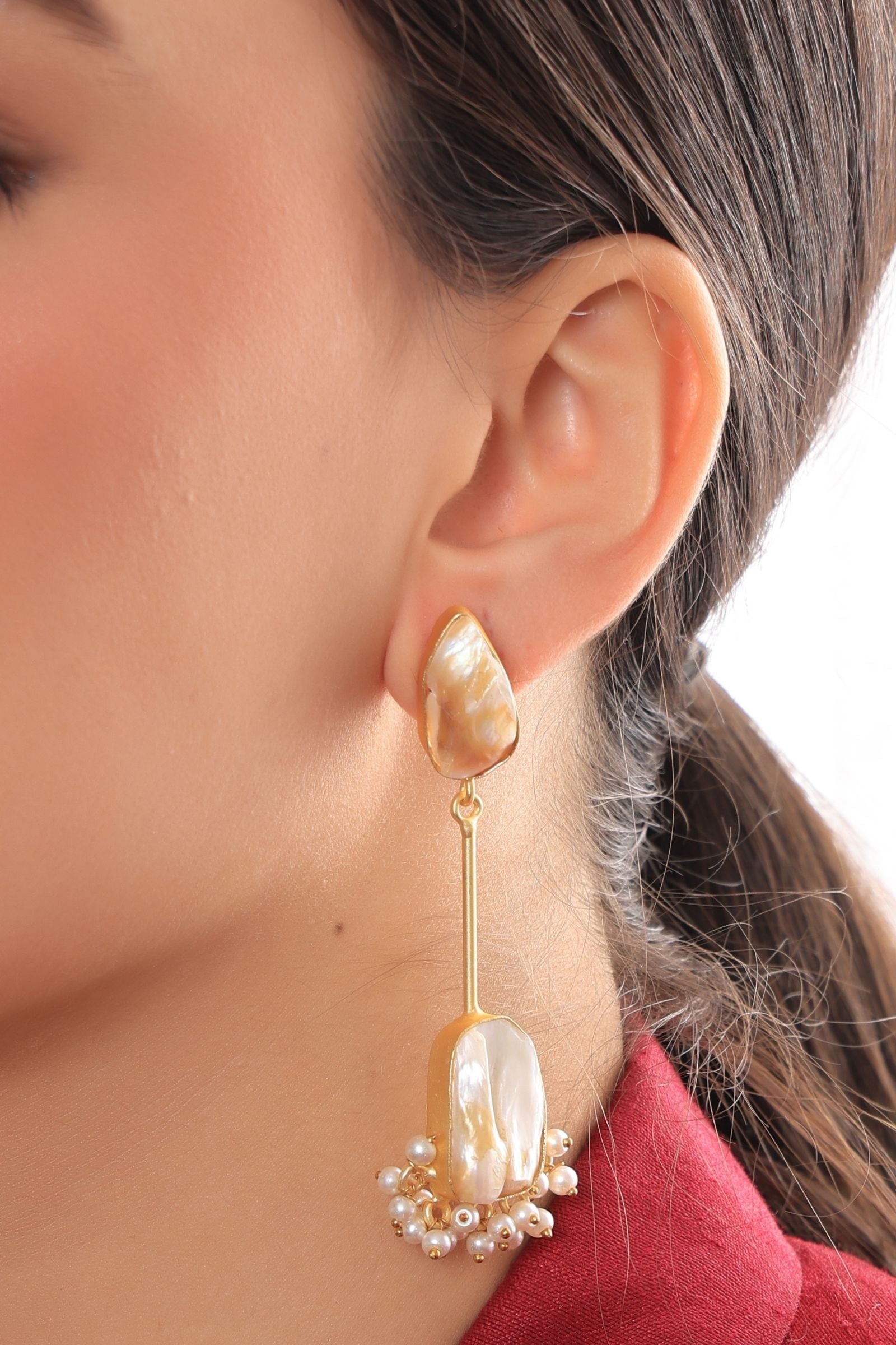 Twin Elegance Freshwater Pearl Drop Earrings