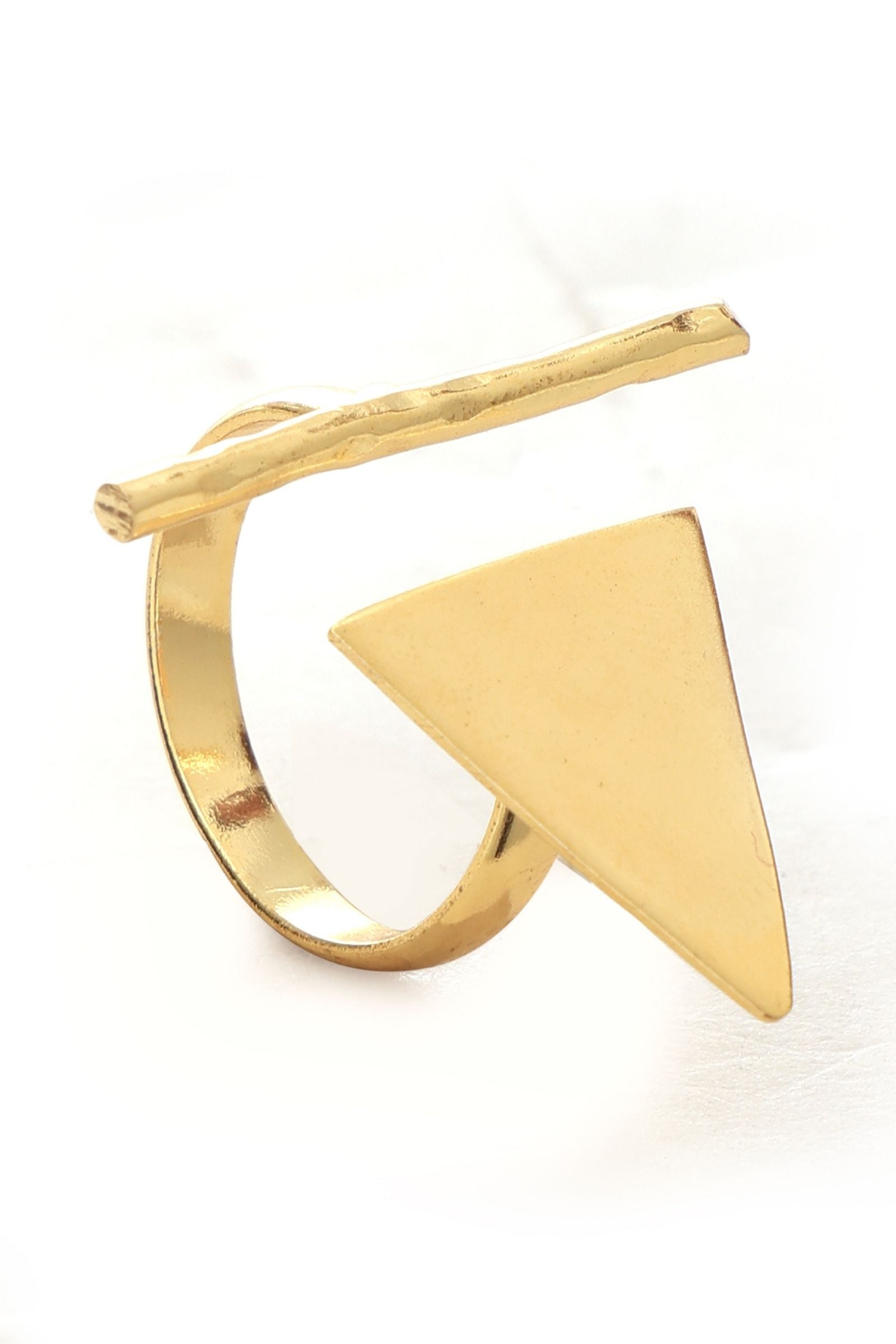 Gold Green Onyx Statement Triangle Duo