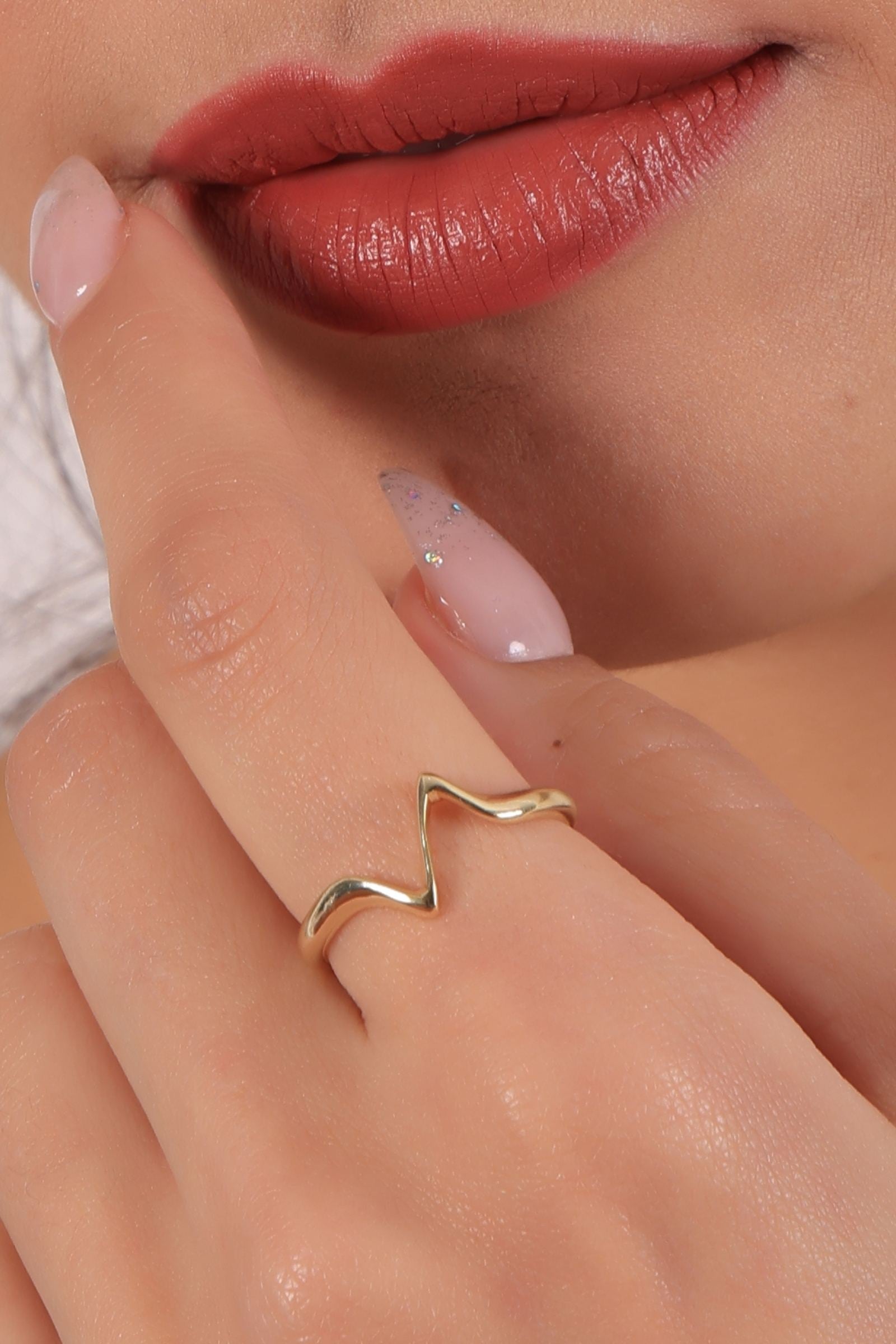 Gold Heartbeat Ring