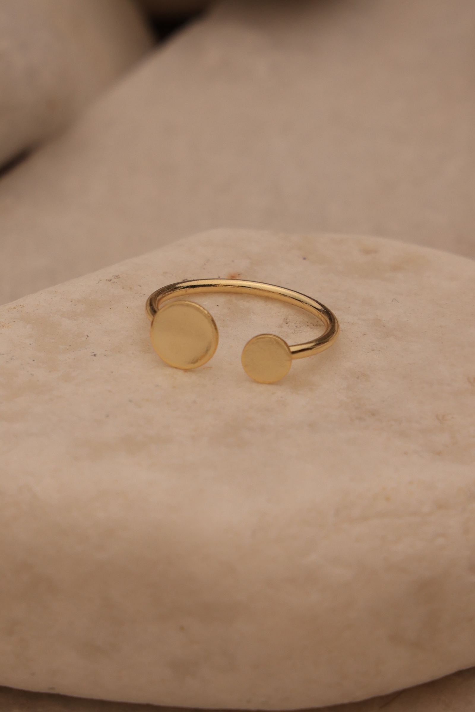 Gold Double Disc Ring