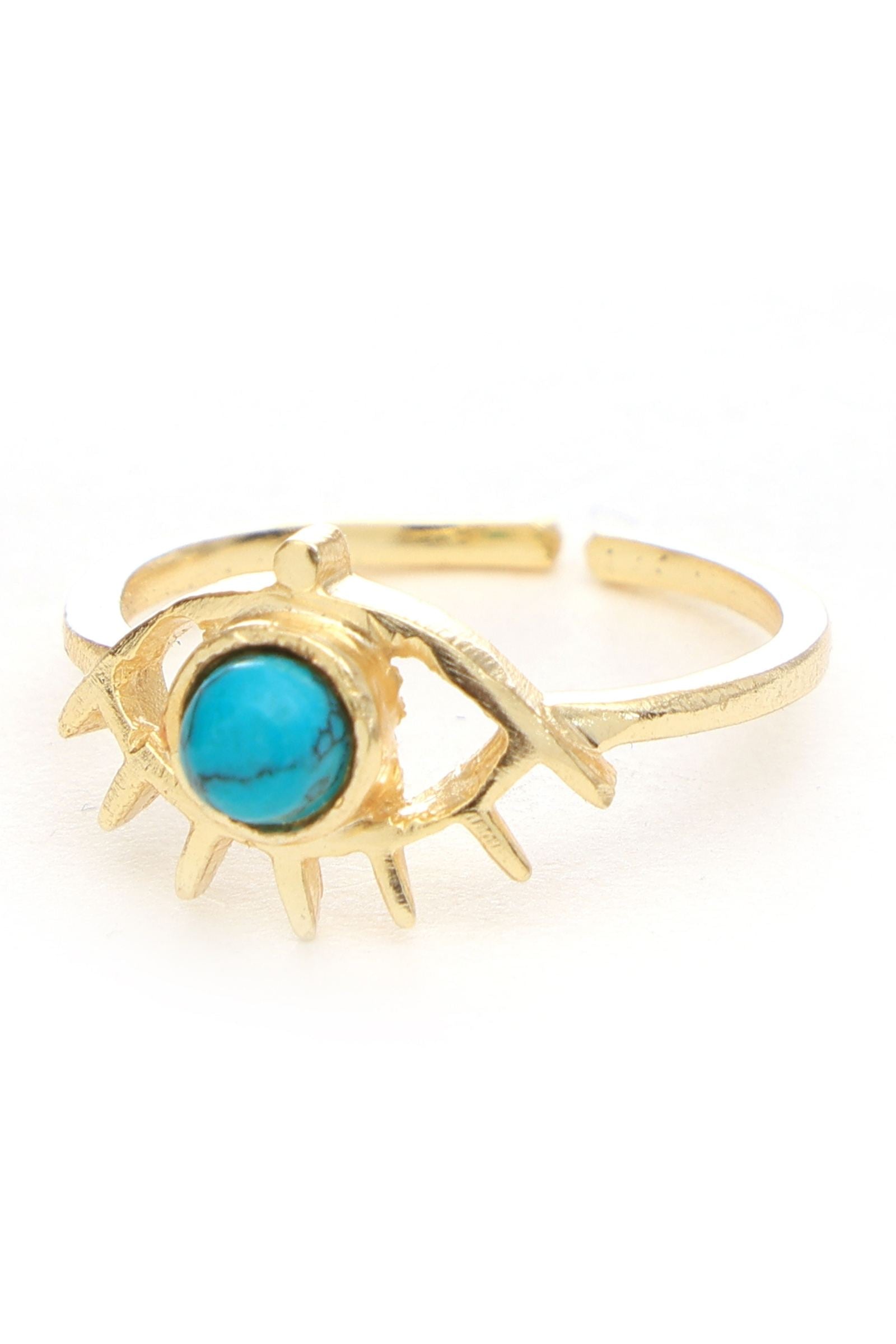 Turquoise Evil Eye Adjustable Ring