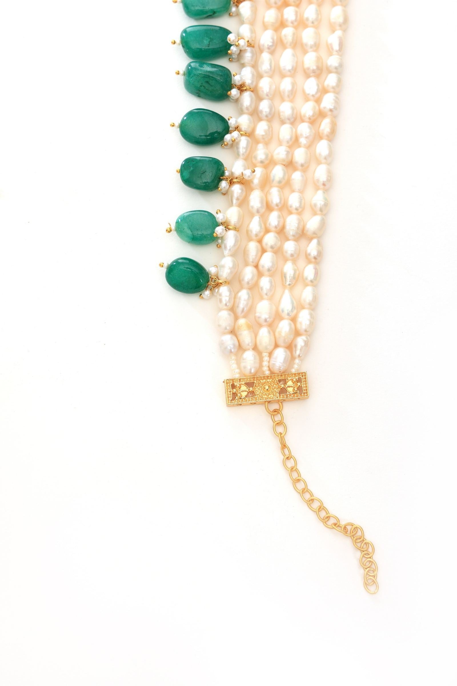 Green Onyx Maharani Pearl Choker Set