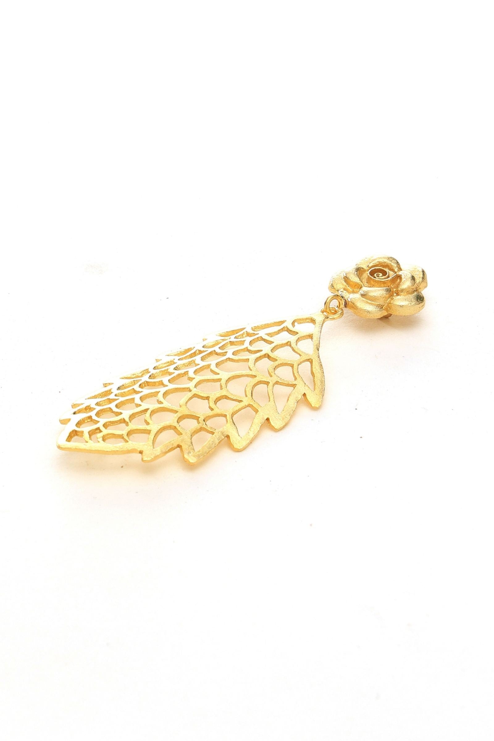 Gold Flower Jaali Earring