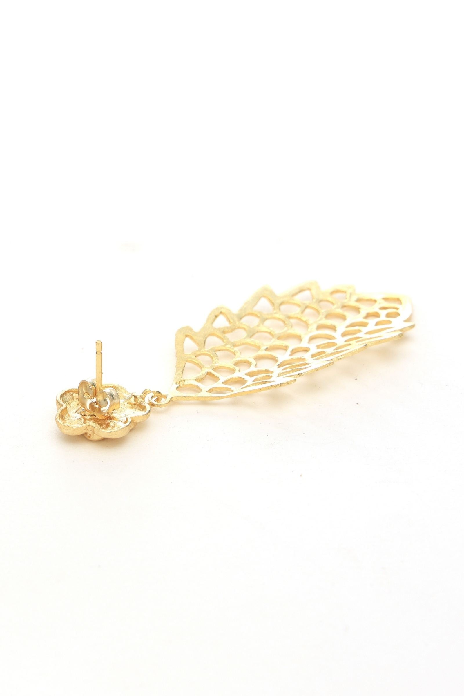 Gold Flower Jaali Earring