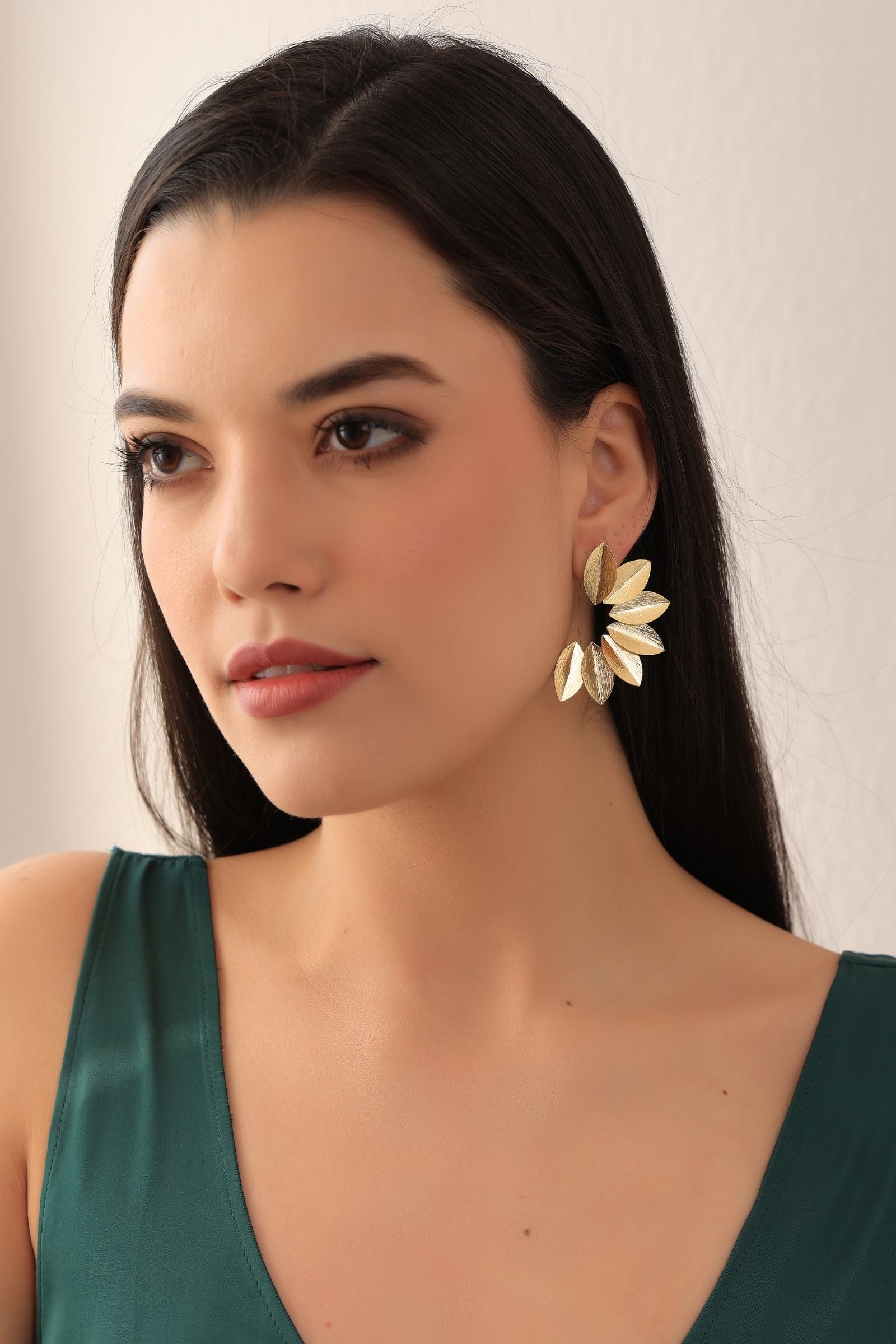 Gold Leaf Statement Earring