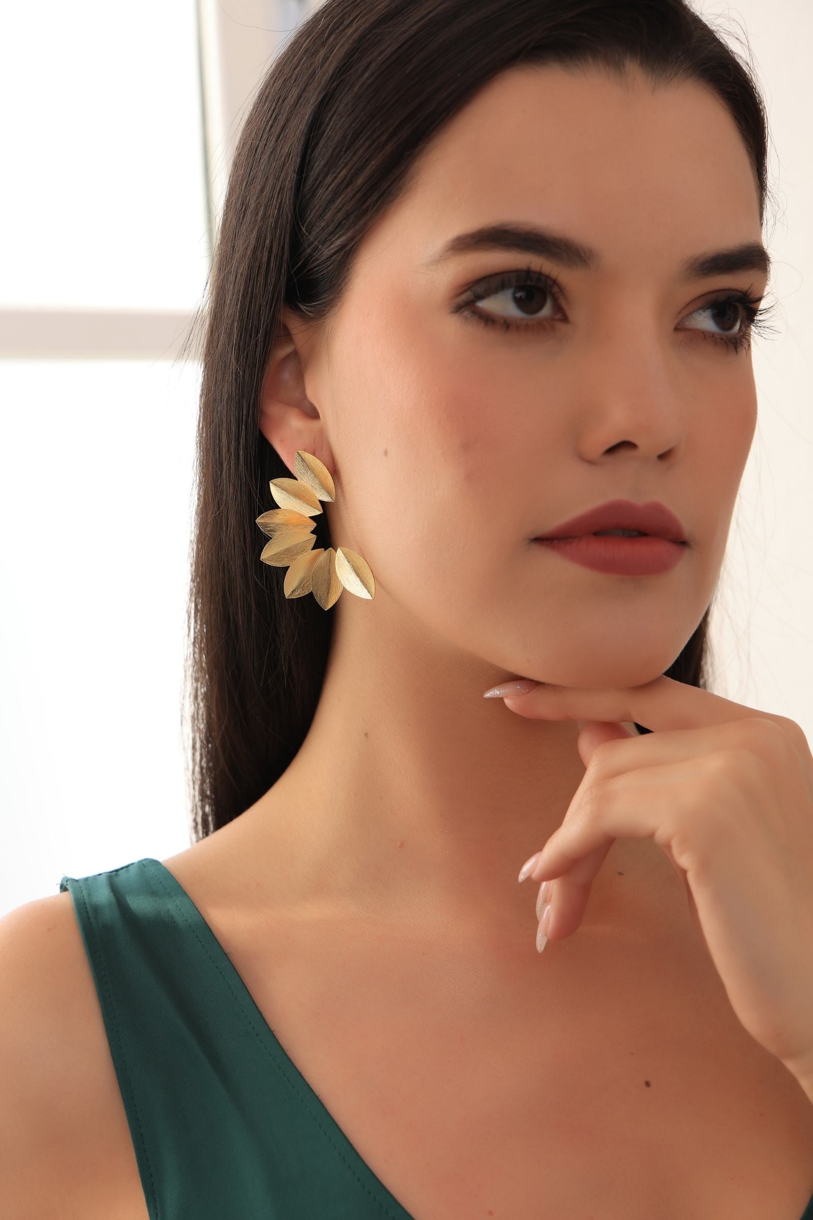 Gold Leaf Statement Earring