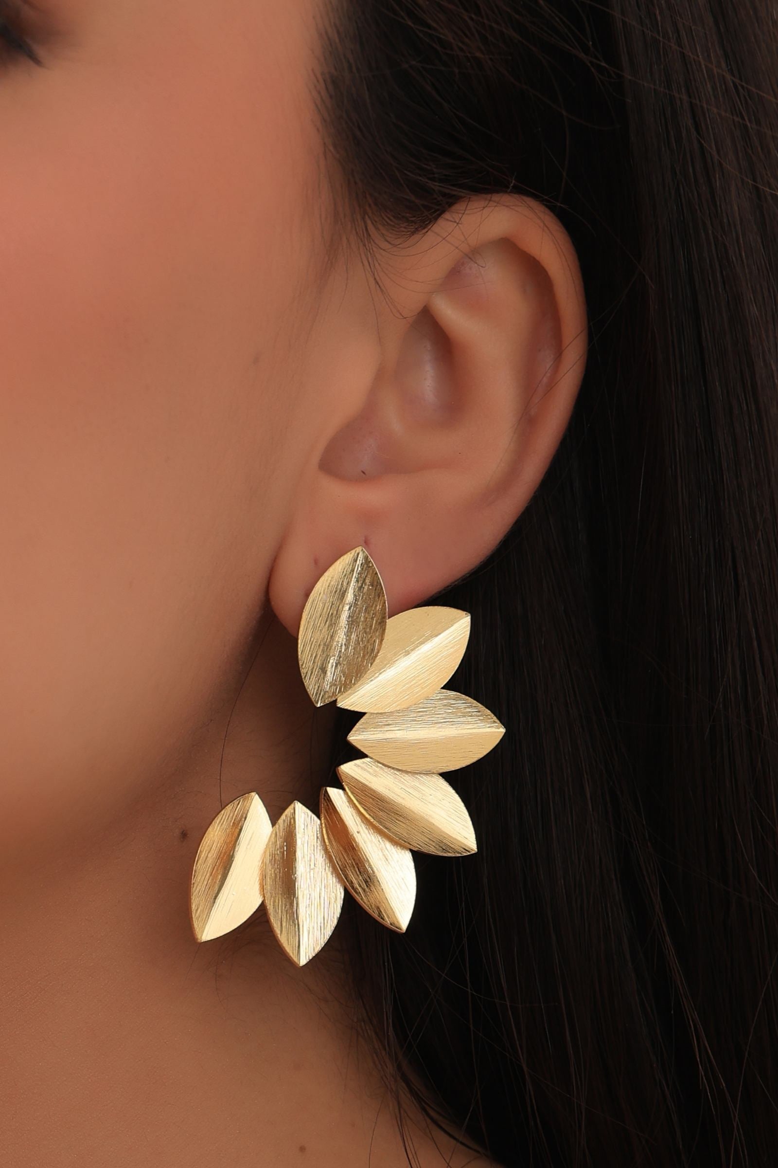 Gold Leaf Statement Earring